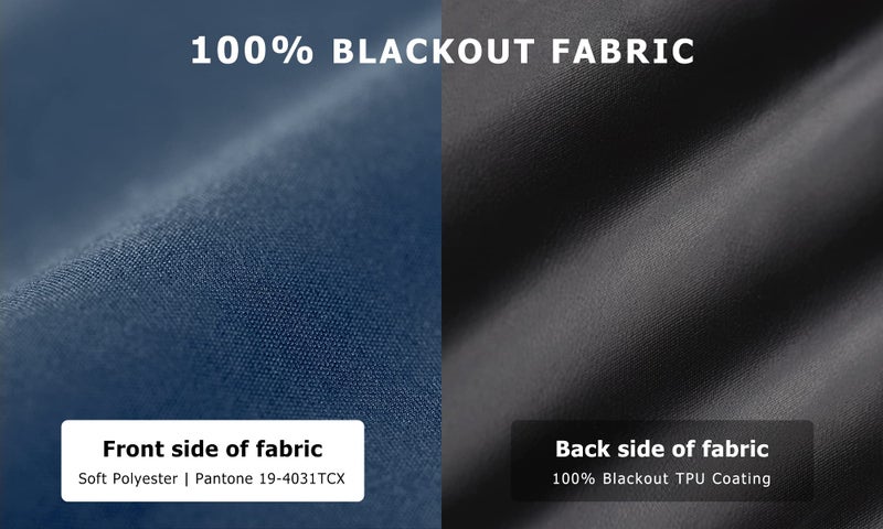 LazBlinds 100% Blackout Roller Shades, No Tools No Drill Cordless Blinds for Windows, Thermal Insulated UV Protection Privacy Window Shades for Bedroom (36''W x 72''H, Navy Blue) - Image 2