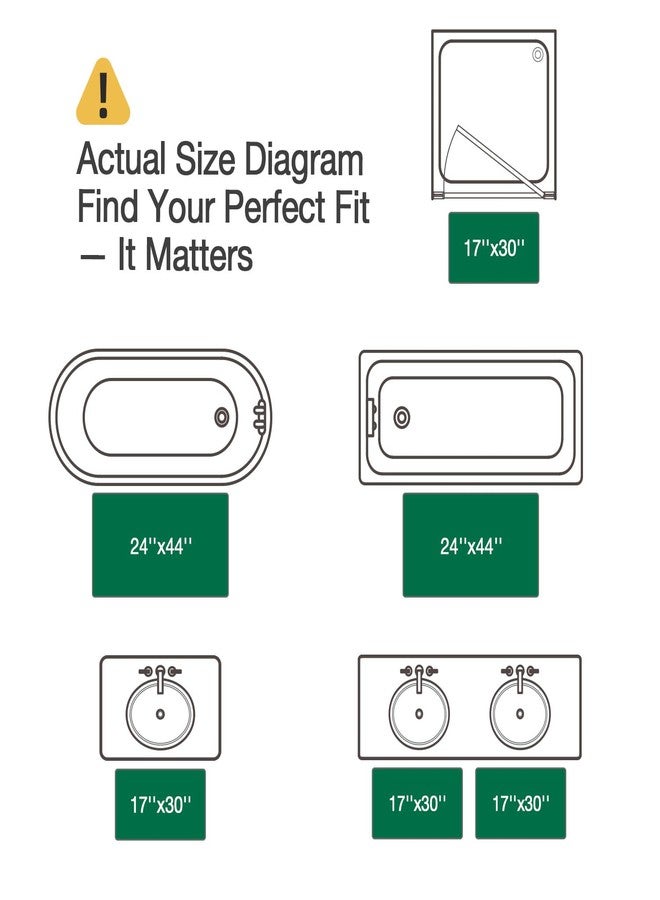 LUMI Ultra Thin Bath Mat, Non-Slip Rubber Super Absorbent Ultra-Thin Bathroom Rugs, Under Doors, Quick Dry Bathroom Floor Mats, Ideal for Shower, Tub and Sink, 17"x30", Jade - Image 2