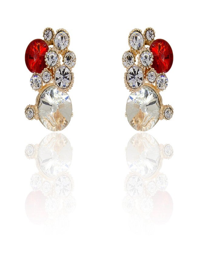 YouBella Jewellery Crystal Floral Earrings For Girls and Women