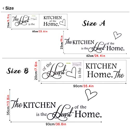 Rotumaty 'The Kitchen' Quote Wall Stickers Kitchen & Dining Room Wall Decal Vinyl Home Décor (Size B) - Image 4