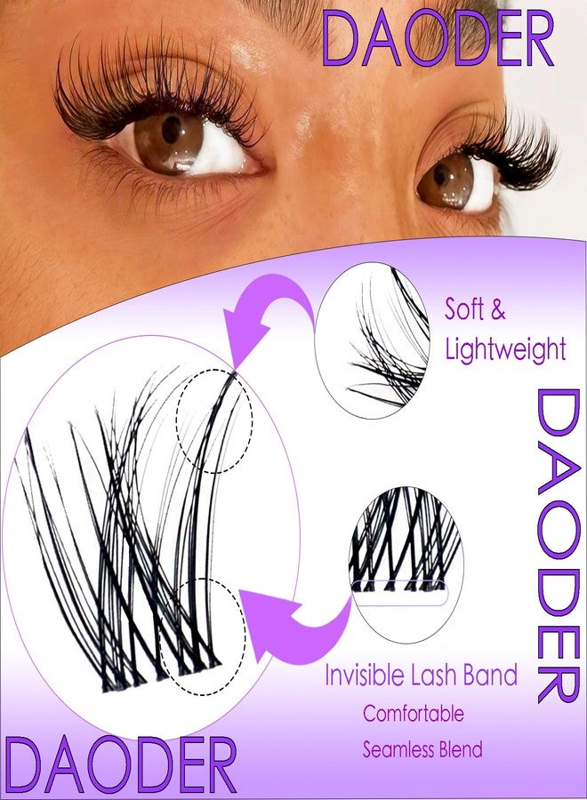 DAODER مجموعة رموش داودر الوهمية لتكثيف الرموش - شريط شفاف غير مرئي 8-18 مم - مجموعة رموش فردية من نوع D Curl مع لاصق ومثبت مقاوم للماء (مجموعة طبيعية 8-18 مم) - Image 4