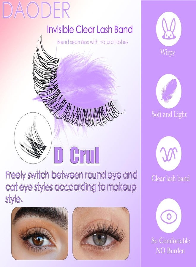 DAODER مجموعة رموش داودر الوهمية لتكثيف الرموش - شريط شفاف غير مرئي 8-18 مم - مجموعة رموش فردية من نوع D Curl مع لاصق ومثبت مقاوم للماء (مجموعة طبيعية 8-18 مم) - Image 3