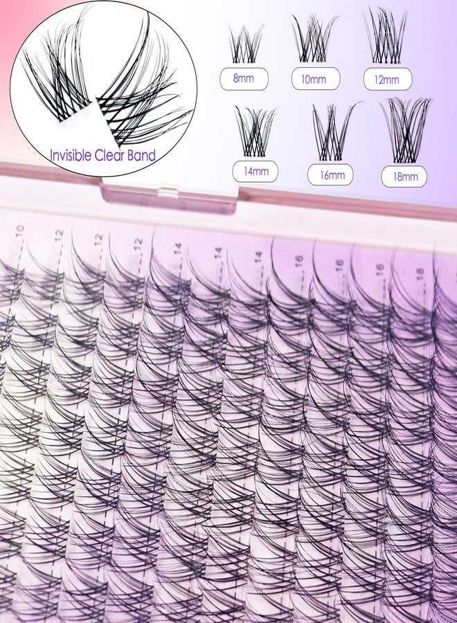 DAODER مجموعة رموش داودر الوهمية لتكثيف الرموش - شريط شفاف غير مرئي 8-18 مم - مجموعة رموش فردية من نوع D Curl مع لاصق ومثبت مقاوم للماء (مجموعة طبيعية 8-18 مم) - Image 5
