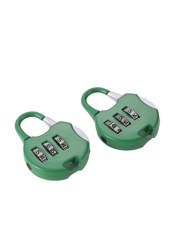 LAWAZIM Travel lock - Green 2 Piece| Digit Combination Padlocks with a Hardened Steel Shackle - Travel Locks for Suitcases & Baggage  - Image 2