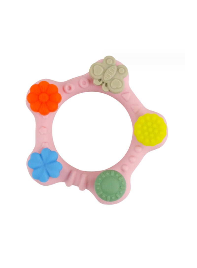 Pink Bracelet Teether Teething Soothing Toy Baby Teething Toy Silicone BPA Free Suitable for Infants Boys Girls - Image 1