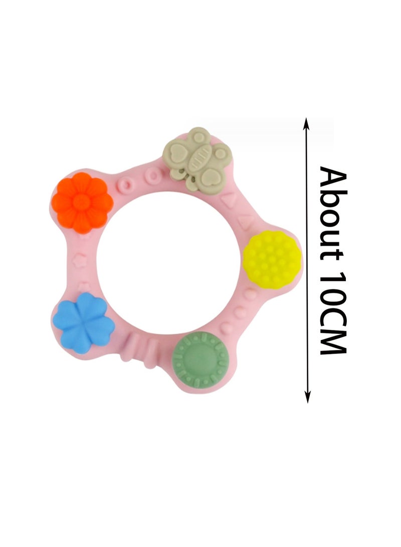Pink Bracelet Teether Teething Soothing Toy Baby Teething Toy Silicone BPA Free Suitable for Infants Boys Girls - Image 2