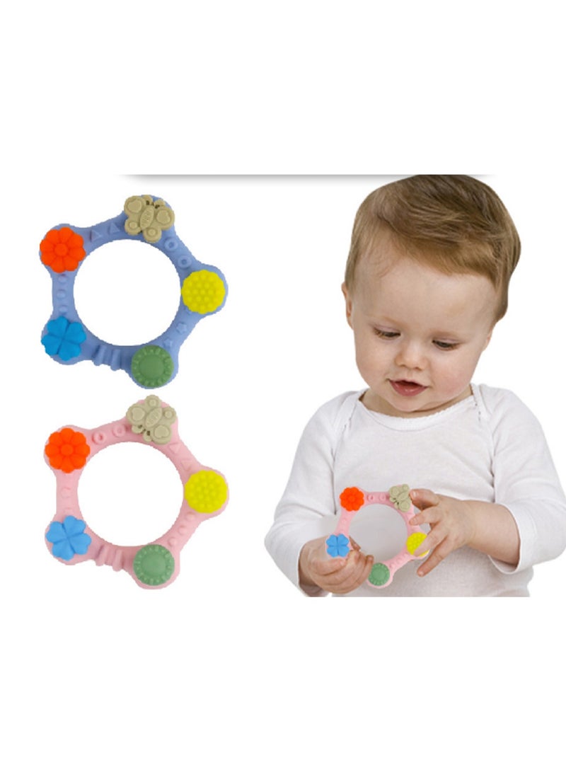 Pink Bracelet Teether Teething Soothing Toy Baby Teething Toy Silicone BPA Free Suitable for Infants Boys Girls - Image 3