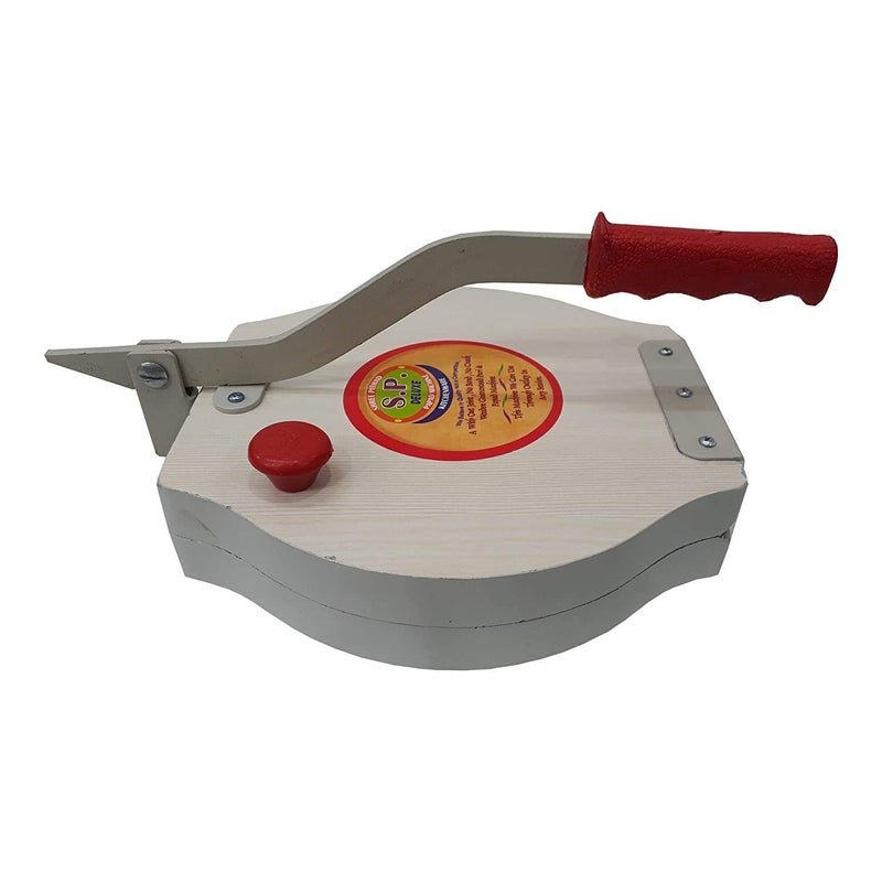 Jet Roy Manual Heavy Round Wooden Board PapadPuri Press Maker Plywood Machine With Iron Handle Papad Maker Machine MultiColor - Image 4