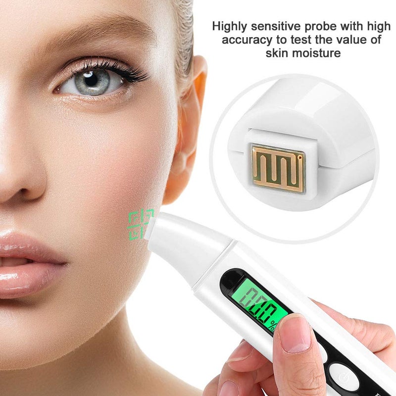 klarako Skin Moisture Analyzer Portable, 0~99.9% Skin Moisture Detector Digital LCD Skin Face Moisture Oil Analyzer Monitor Tester Detector - Image 5