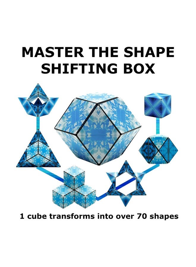 SHASHIBO Shape Shifting Box - STEM Magnetic Fidget Cube That Transforms Into Over 70 Shapes, Download Fun in Motion Toys Mobile App (Blue Planet) - Image 5
