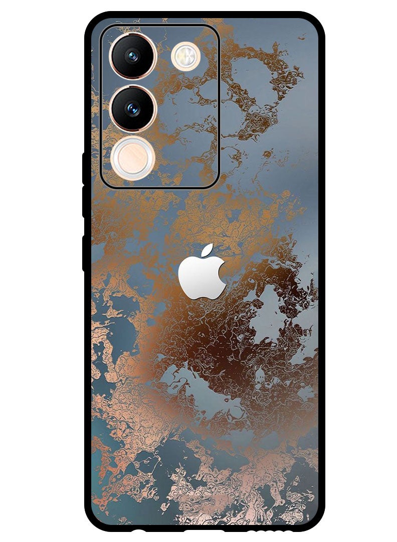 Theodor Protective Case Anti Scratch Shock Proof Bumper Cover For Vivo V29e Golden Grey Design - Image 1