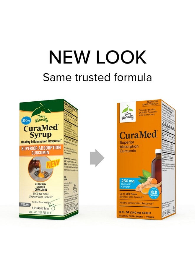 Terry Naturally CuraMed Syrup - 8 fl oz - 250 mg Superior Absorption Curcumin Complex - Non-GMO, Vegan, Gluten Free - 48 Servings - Image 3