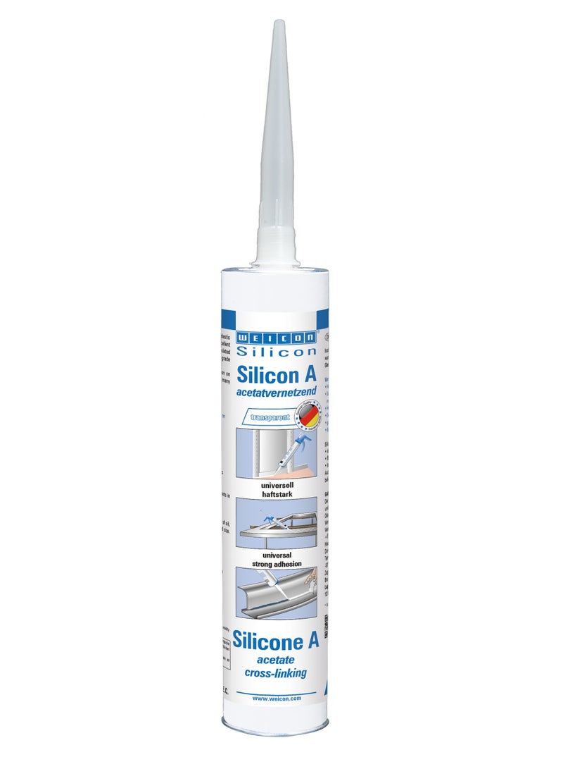 Weicon - WEICON Silicone A | 310 ml | transparent | Extremely elastic universal adhesive - Image 1