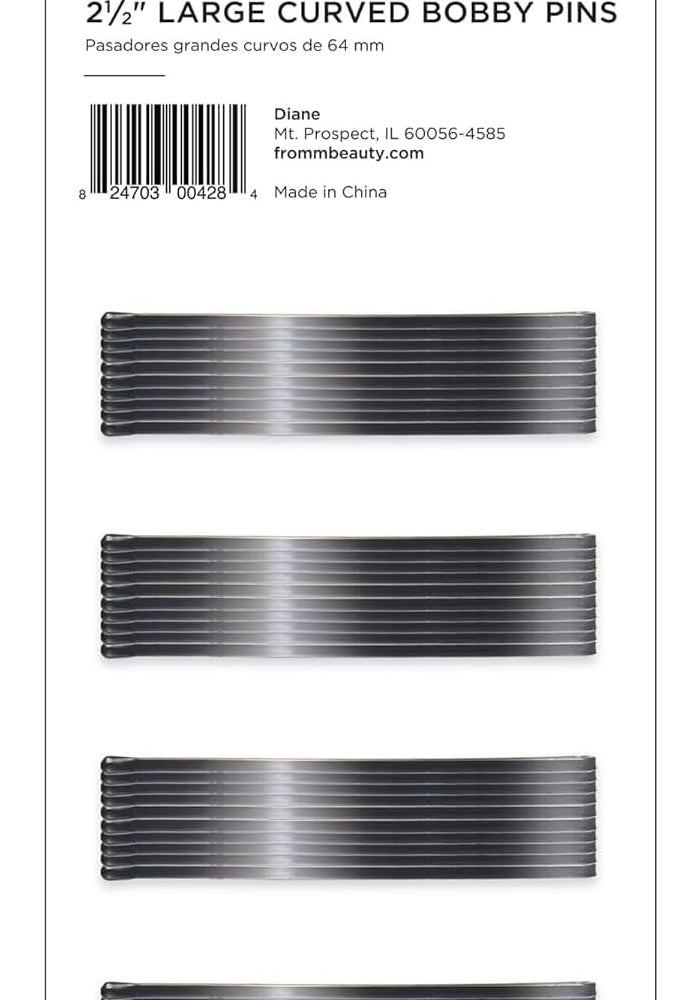 Diane 2.5 Inch Large Curved Bobby Pins - 40 Count Black Hair Accessories - Image 5