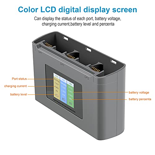 Hanatora Display Two-Way Battery Charging Hub for DJI Mini 4K/2/SE/2 SE Drone,Check Battery Level,Charge Three Batteries in Sequence,Charger Accessories - Image 2