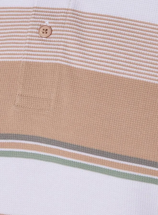 Splash FAV Men Short Sleeves Striped Polo T-shirt