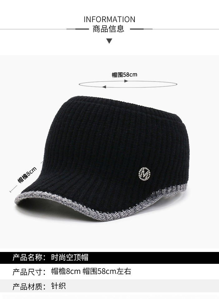 Men Winter Cap Middle-aged Fashion Youth Outdoor Warm Flat Top Hat - Image 3