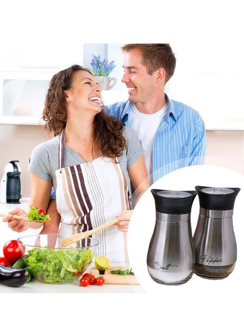 AIWANTO - Stainless Steel Salt and Pepper Shakers (2 pcs) Home Dining Office - Image 1
