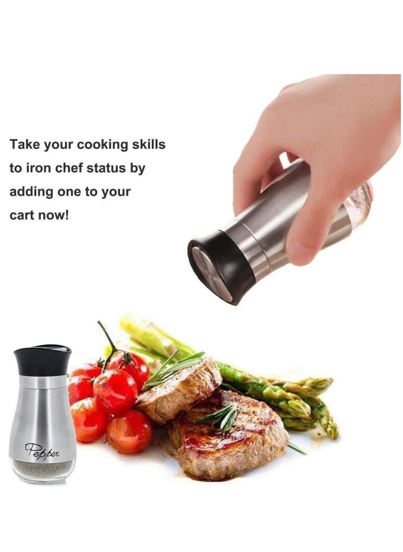 AIWANTO - Stainless Steel Salt and Pepper Shakers (2 pcs) Home Dining Office - Image 1