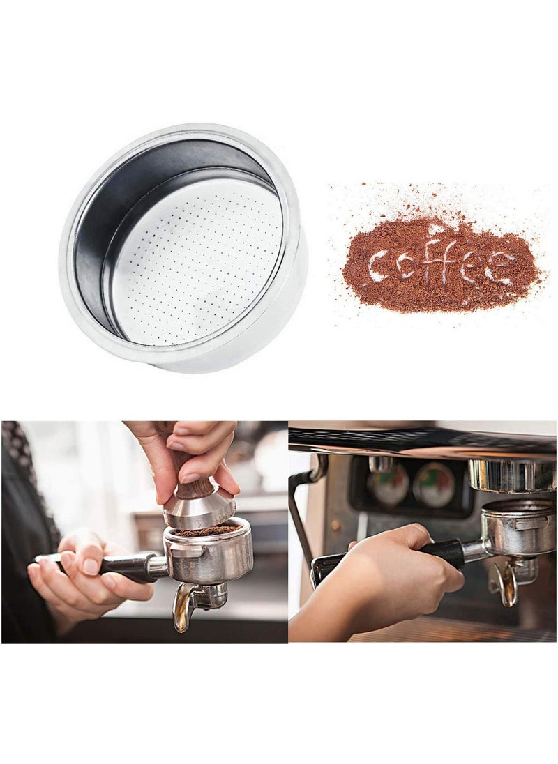 SYOSI - Stainless Steel Non Pressurized Filter, 1Pcs Strainer 51mm Coffee Filter Basket Reusable Coffee Filter For Coffee Machine Breville Delonghi Krups GUSTINO Machine Fitting - Image 1