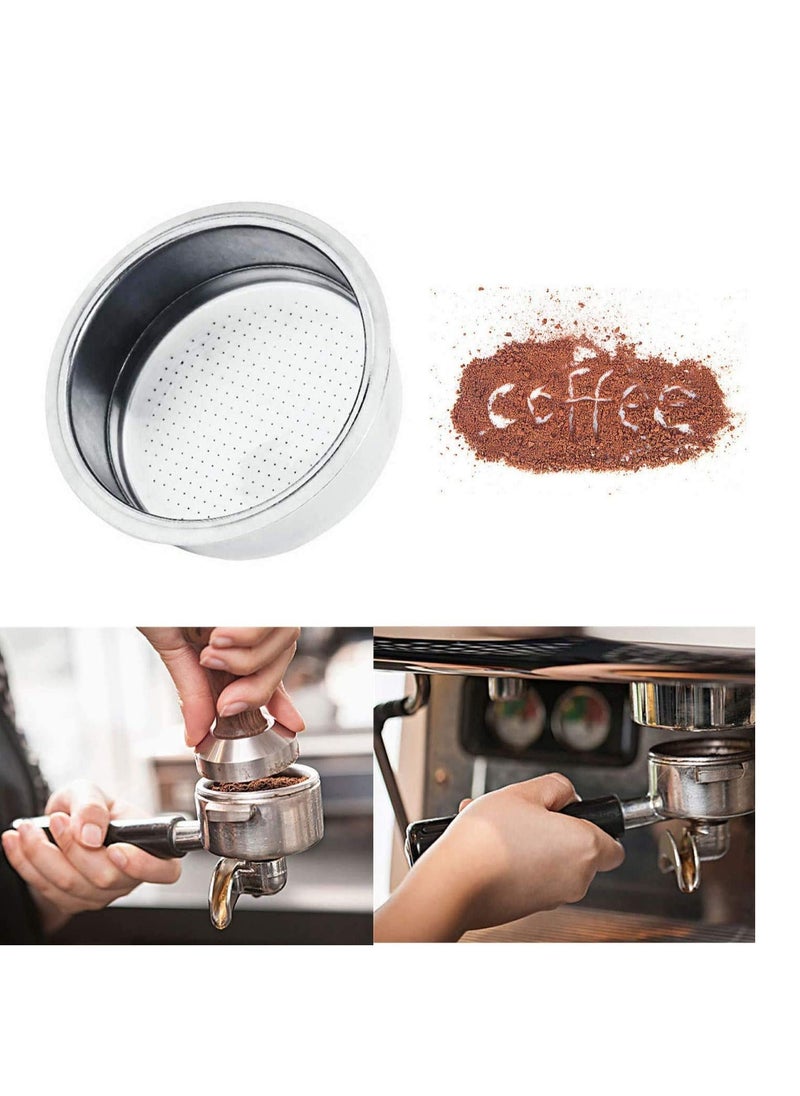 SYOSI - Stainless Steel Non Pressurized Filter, 1Pcs Strainer 51mm Coffee Filter Basket Reusable Coffee Filter For Coffee Machine Breville Delonghi Krups GUSTINO Machine Fitting - Image 1
