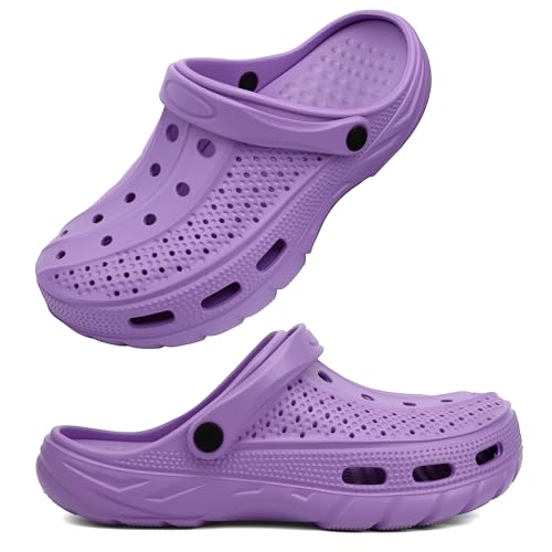 INMINPIN Women and Men Orthopedic Clogs Arch Support Garden Shoes Sandals Slippers with Plantar Fasciitis Feet InsolesPurple67 Women4555 Men - Image 1