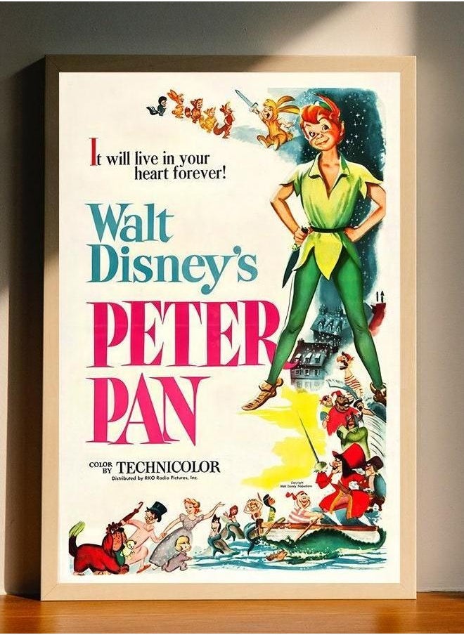 Generic - 1953 Walt Disneys Peter Pan Movie Canvas Poster, Wall Art Decor, Home Decor, No Frame - Image 1
