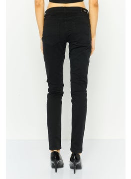 Pepe Jeans Women Slim Fit Solid Stretchable Jeans, Black  - Image 2