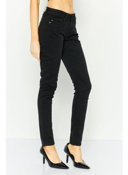 Pepe Jeans Women Slim Fit Solid Stretchable Jeans, Black  - Image 3