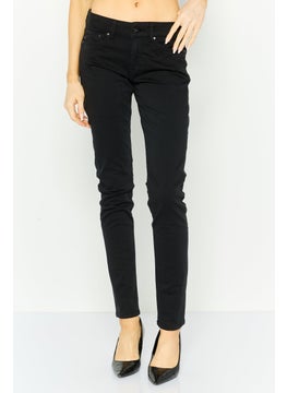 Pepe Jeans Women Slim Fit Solid Stretchable Jeans, Black  - Image 1