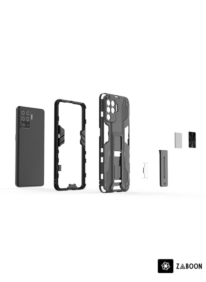 Green Tiger - Protective Case For OPPO A94 Supersonic PC + TPU Shock-proof Protective Case with Holder - Image 1