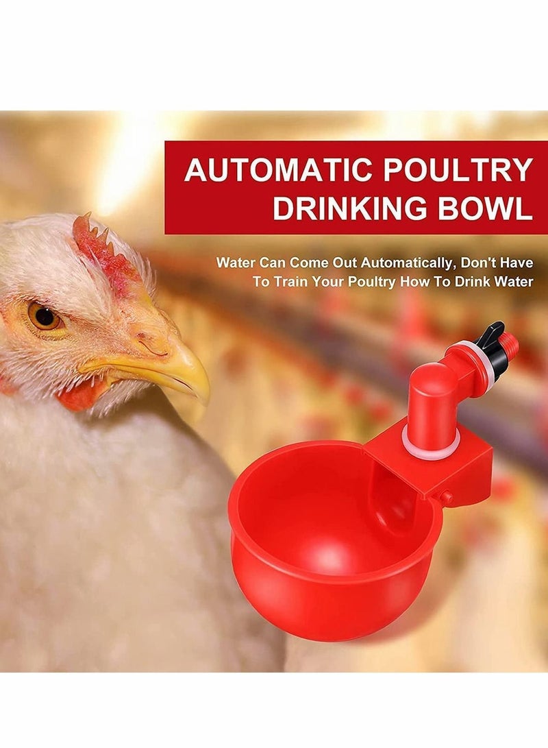 Y&D Chicken Water Cups, 2 Pcs Watering Cup, Thread Automatic Filling Waterer Poultry Drinking Bowl Feeder Cup for Duck Turkey Rabbit - Image 5