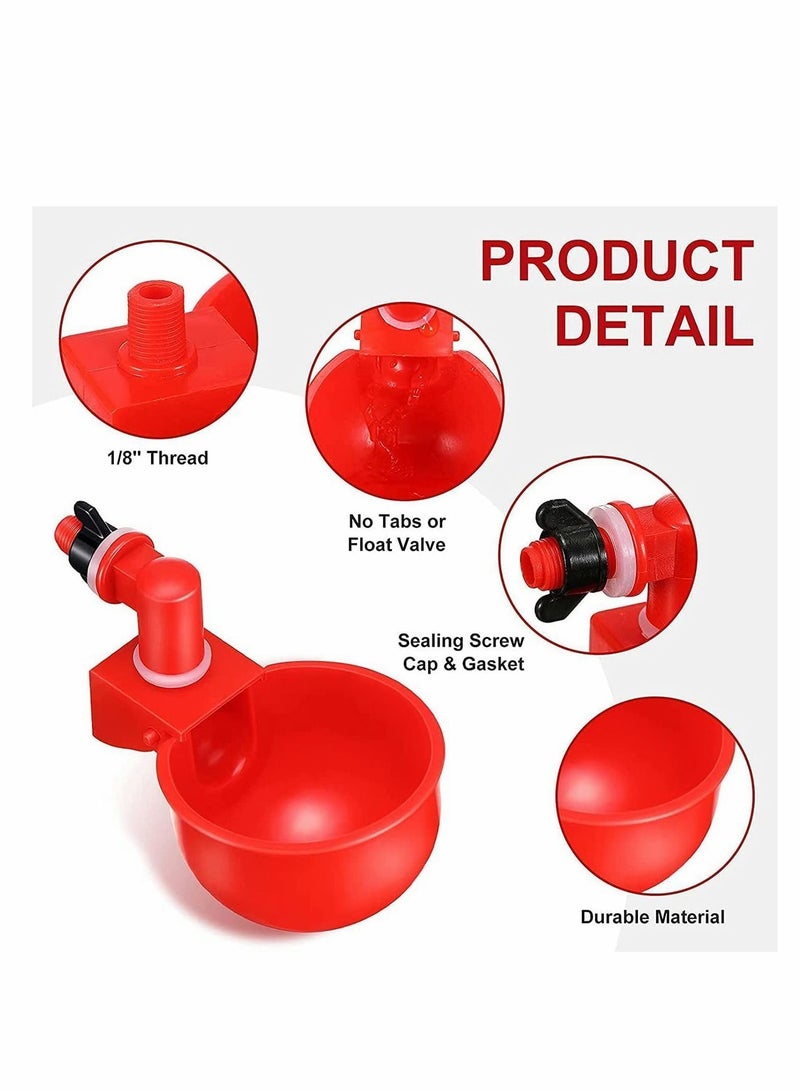 Y&D Chicken Water Cups, 2 Pcs Watering Cup, Thread Automatic Filling Waterer Poultry Drinking Bowl Feeder Cup for Duck Turkey Rabbit - Image 4