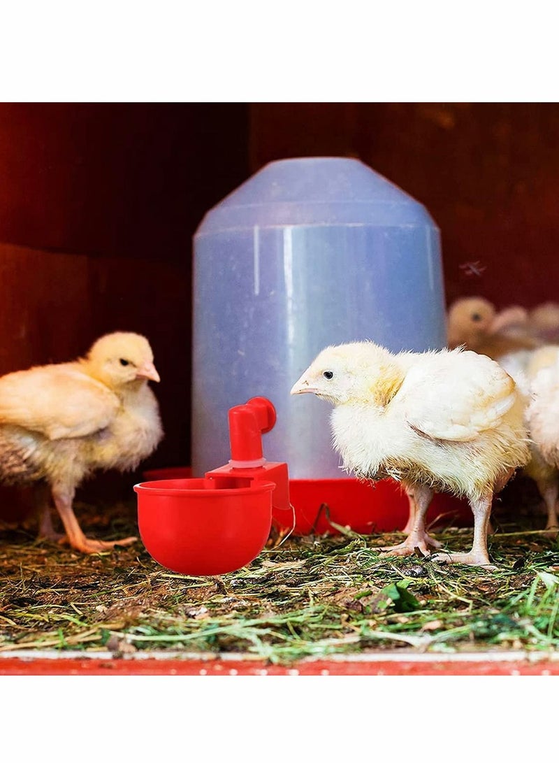 Y&D Chicken Water Cups, 2 Pcs Watering Cup, Thread Automatic Filling Waterer Poultry Drinking Bowl Feeder Cup for Duck Turkey Rabbit - Image 2