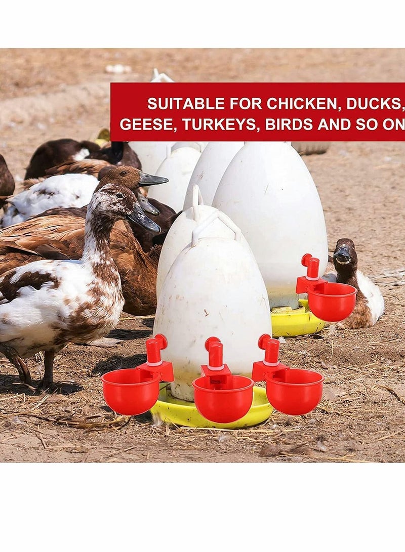 Y&D Chicken Water Cups, 2 Pcs Watering Cup, Thread Automatic Filling Waterer Poultry Drinking Bowl Feeder Cup for Duck Turkey Rabbit - Image 3