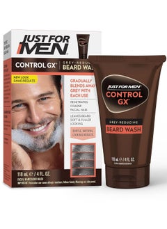 Just For Men Control GX Grey Reducing Beard Wash Shampoo, Gradually Colors Mustache and Beard  - Image 1