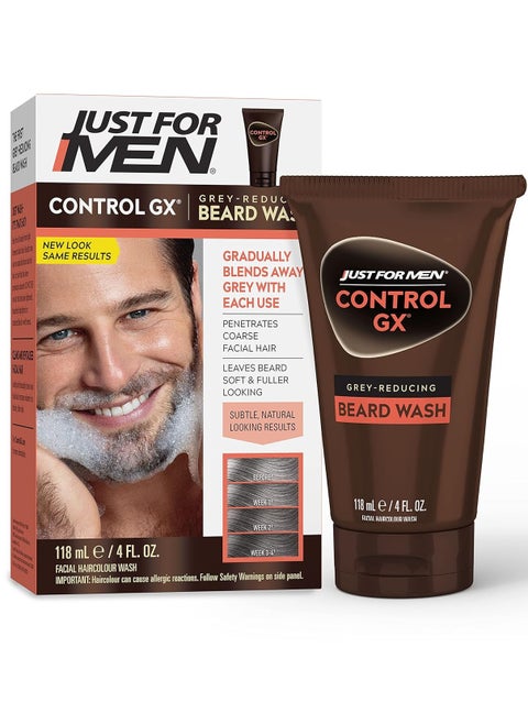Control GX Grey Reducing Beard Wash Shampoo, Gradually Colors Mustache and Beard