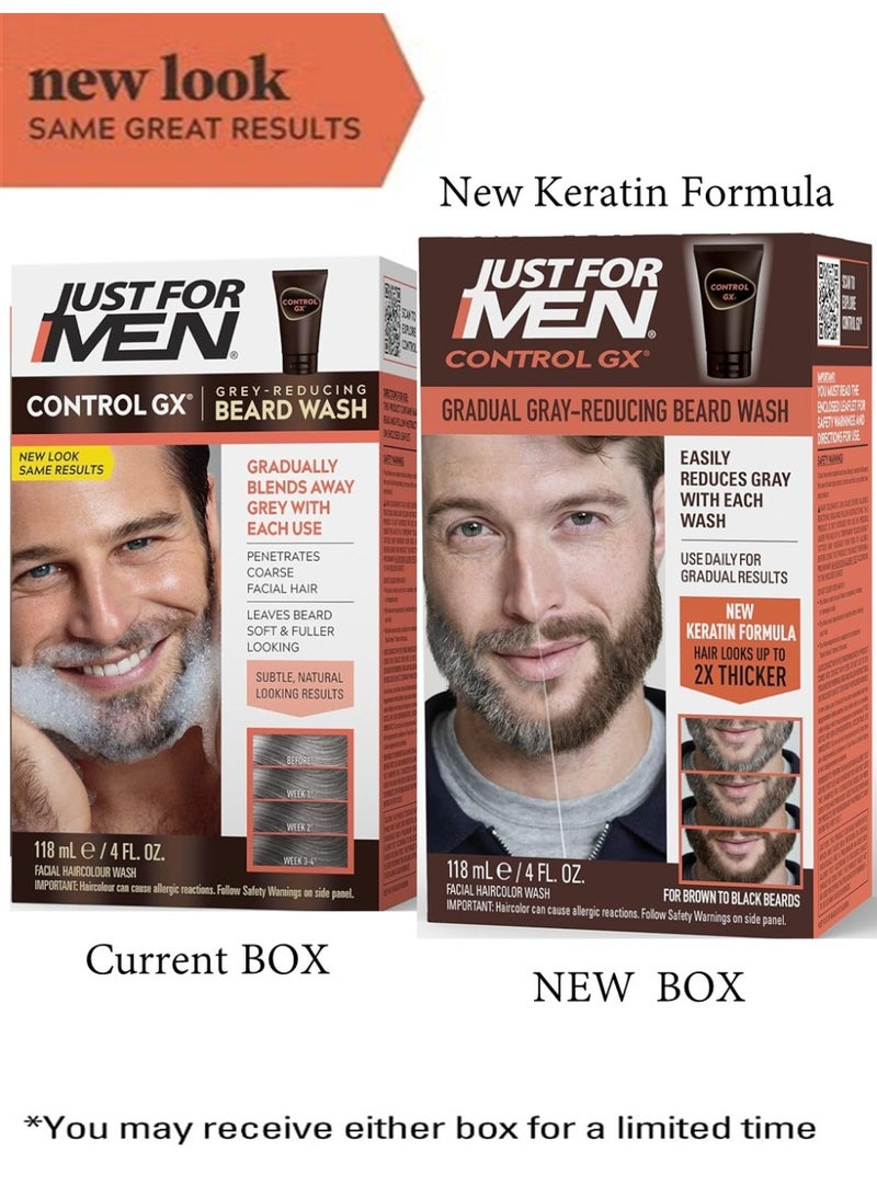 Just For Men Control GX Grey Reducing Beard Wash Shampoo, Gradually Colors Mustache and Beard - Image 2