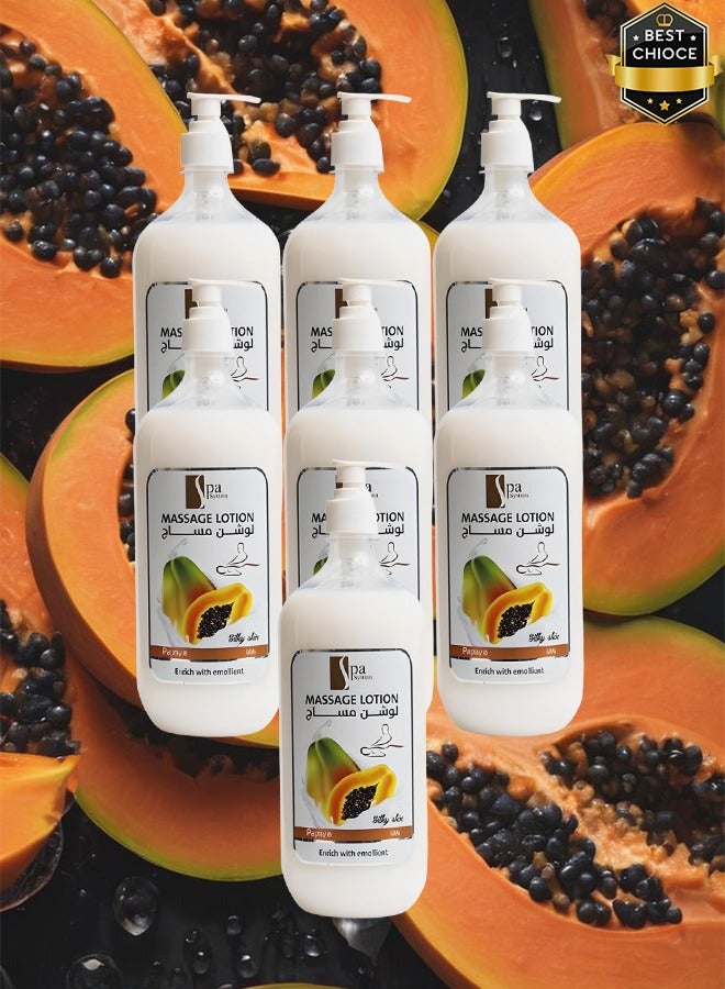 Spa System 7 Pieces Massage Lotion Papaya Enrich With Emolient - Image 1