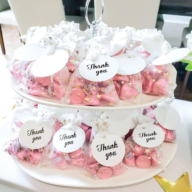 g2plus 100PCS White Gift Tags with String，2.2'' Round Paper Tag Blank Hang Tag Circle Tags with Holes for Craft Projects, Xmas Gift, DIY Wedding Favor Bag - Image 5