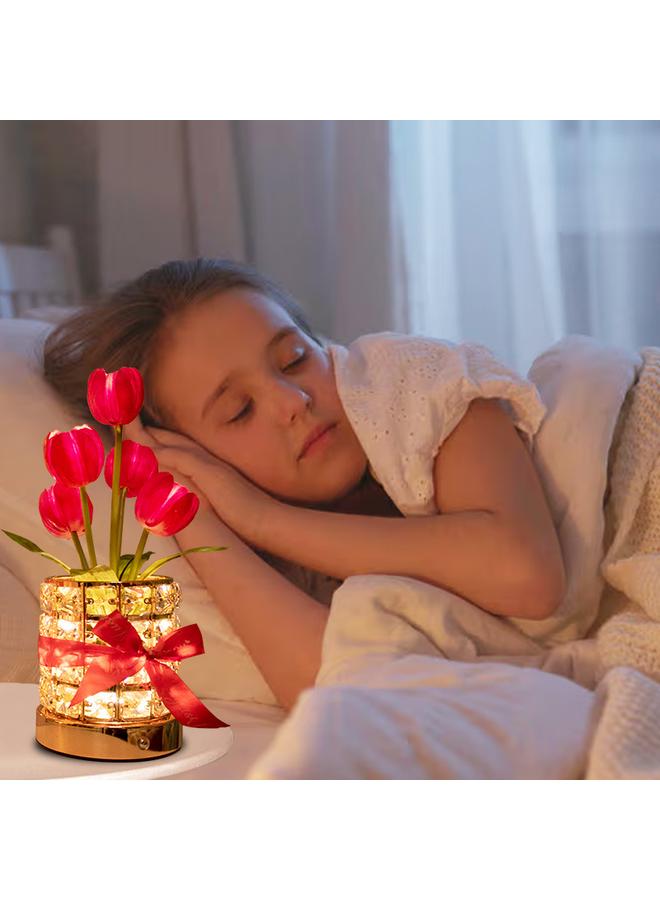 Bluejw New Crystal Table Lamp Simulation Tulip Potted Plant Decoration Ornaments Wedding Lamp Bedside Lamp Light Luxury High Sense Atmosphere Lamp - Image 5