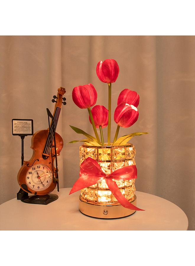 Bluejw New Crystal Table Lamp Simulation Tulip Potted Plant Decoration Ornaments Wedding Lamp Bedside Lamp Light Luxury High Sense Atmosphere Lamp - Image 3