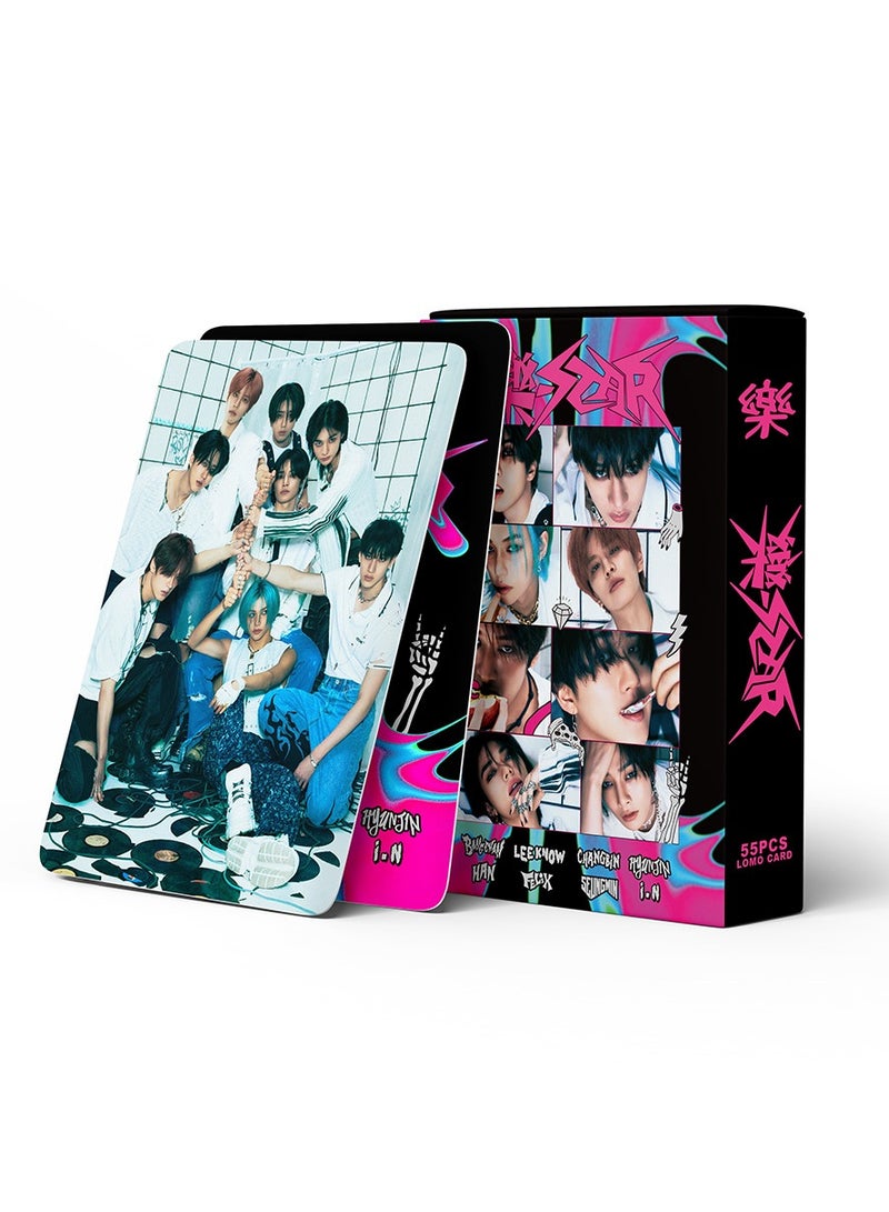 55 قطعة من بطاقات LOMO الخاصة بفرقة StrayKids RockStar، ألبوم تهنئة موسم 2025، بطاقات صور SKZ صغيرة، ملصقات أعضاء K-POP، ألبومات قصاصات، بطاقة SKZOO ATE صغيرة - Image 3