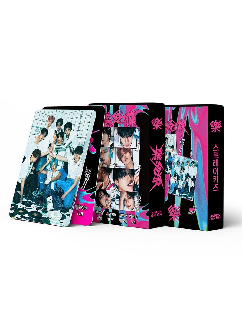55 قطعة من بطاقات LOMO الخاصة بفرقة StrayKids RockStar، ألبوم تهنئة موسم 2025، بطاقات صور SKZ صغيرة، ملصقات أعضاء K-POP، ألبومات قصاصات، بطاقة SKZOO ATE صغيرة - Image 4
