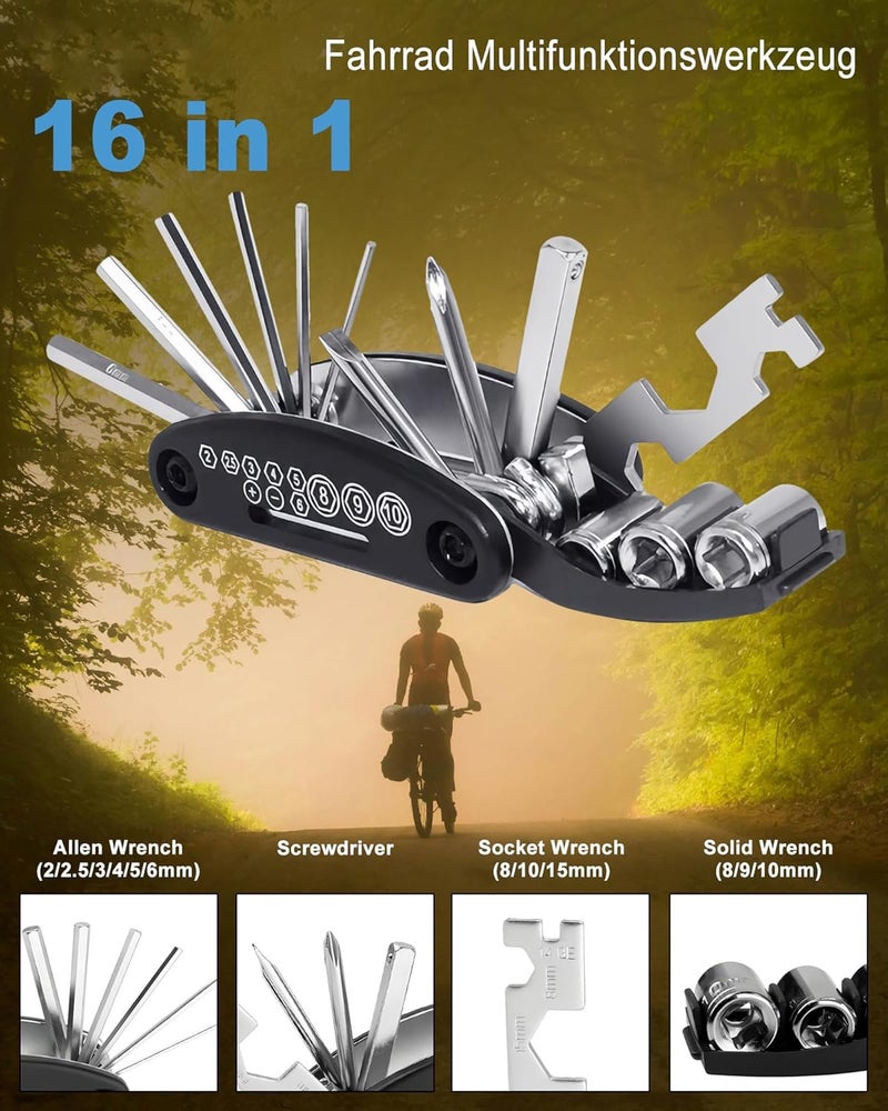 Tazweeq 16-in-1 Bicycle Multitool and Repair Kit for Mountain Bikes - Image 3