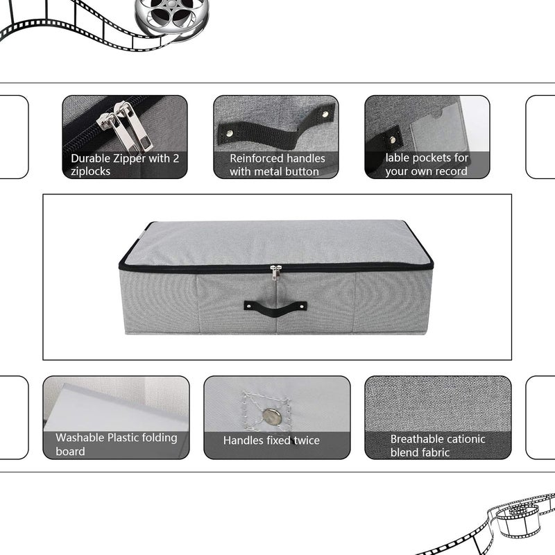 Omygarden Foldable Underbed Storage Box with Support Insert, Handles, Zipper Lid, Blankets, Clothes, Duvets, Storage Organiser for Bedroom and Closet, 74.5 × 38 × 18 cm, Dark Grey - Image 3