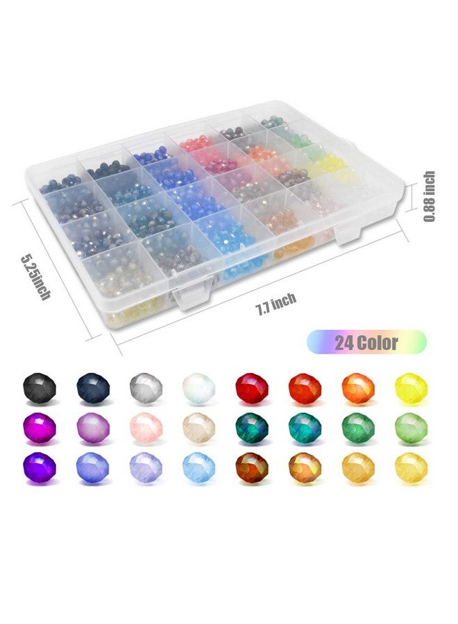 ريناشد 1200 قطعة من خرز كريستال بريوليت AB متعدد الأوجه بقطر 6 مم، خرز زجاجي فاصل متعدد الأوجه لصنع المجوهرات والأساور والقلائد مع صندوق حاوية، خرز 24 لونًا من Renashed - Image 3