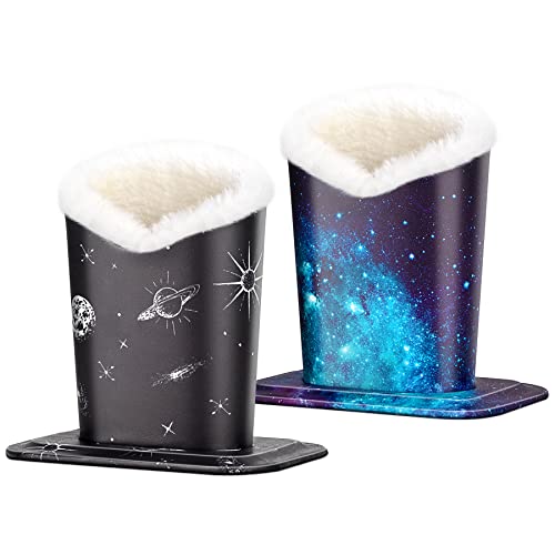 PG6 2 Pcs a Set, Plush Lined Eyeglasses Holder Stand Case Protective Glasses Case for Desks - Image 1