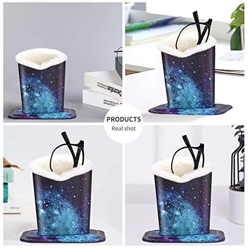 PG6 2 Pcs a Set, Plush Lined Eyeglasses Holder Stand Case Protective Glasses Case for Desks - Image 4