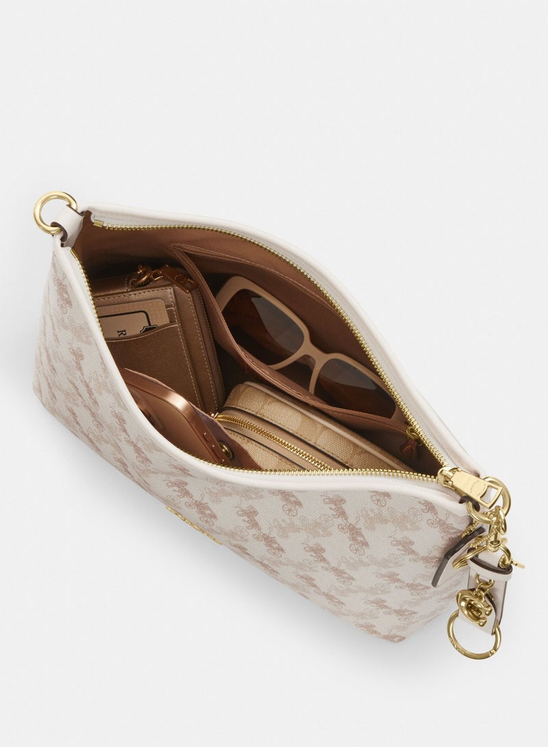 Coach Laurel 31 handbag, off-white, large-capacity shoulder bag, can be carried on the shoulder or crossbody - Image 3